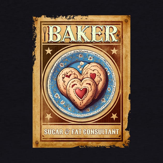 Baker western wanted poster heart cookies baking pastry chef by BigMRanch